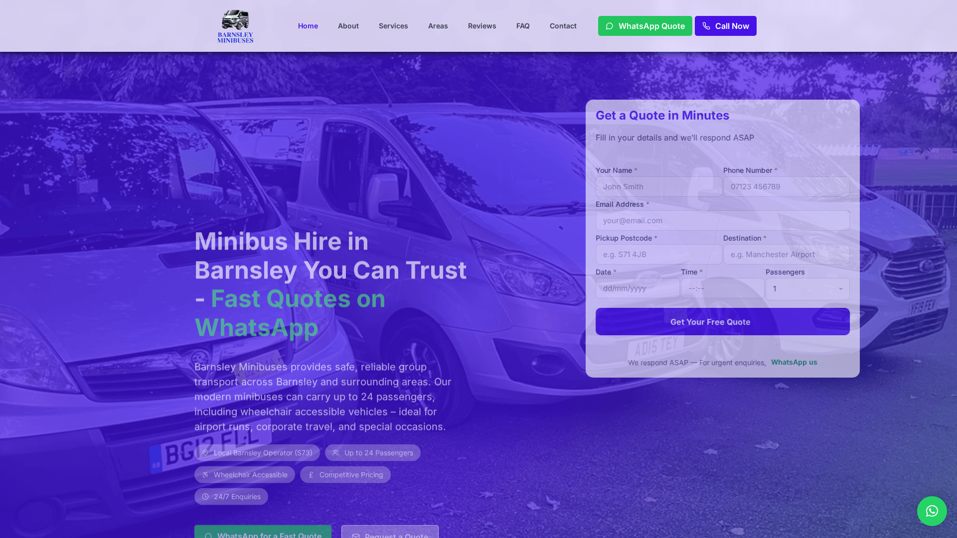 Barnsley Minibuses Website